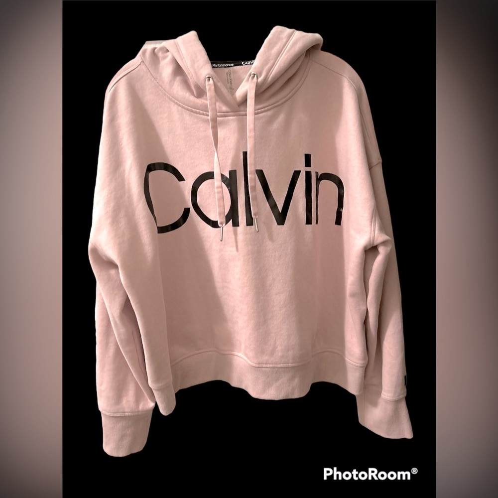 Calvin Klein performance bold logo plus size hoodie women’s pink